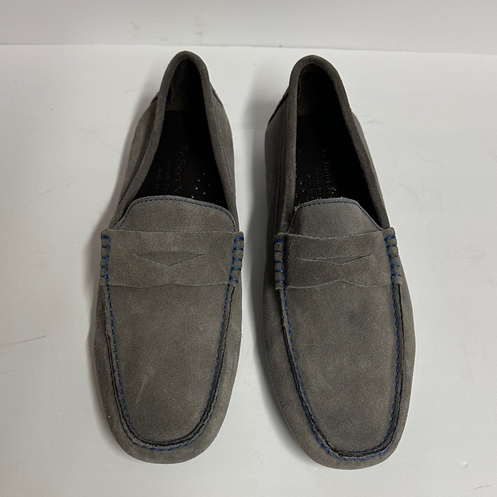 To Boot New York Gray Suede Slip-Ons